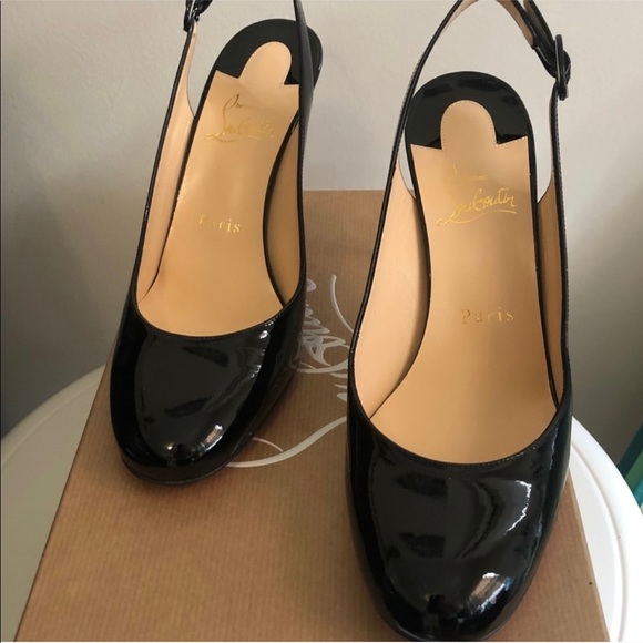 Christian Louboutin Patent Miss Gena Sling Pumps - Picture 4 of 7